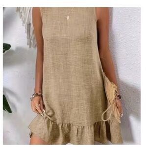 Sleeveless Khaki Tie-Back Dress, New without tags, size 3x